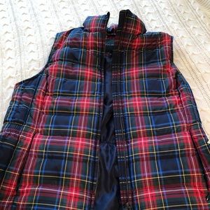 Talbots, ladies tartan plaid puffer vest